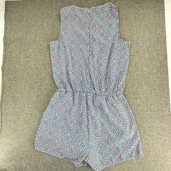 GAP Romper Large Elastic Waist Blue‎ Pink Red White Round Neck Sleeveless - Picture 11 of 16